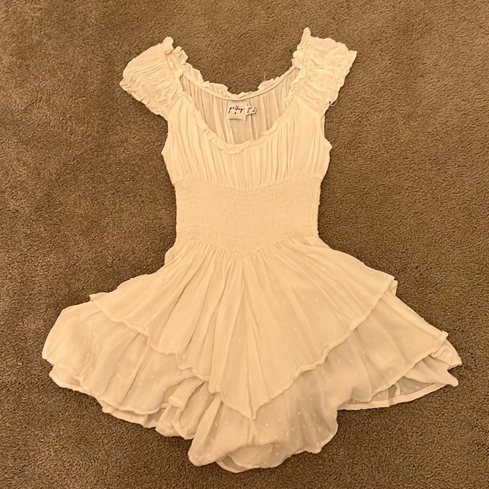 White princess polly ruffle romper!
